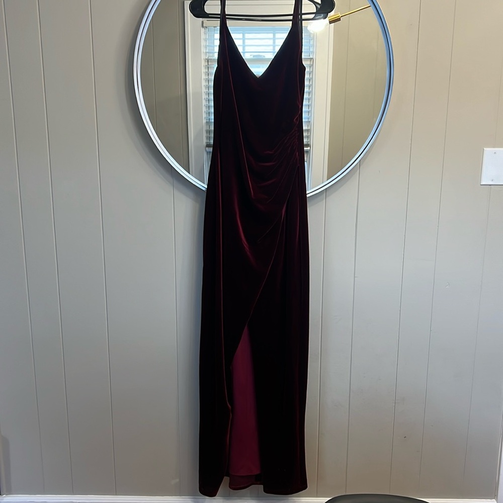 Burgundy Velvet Formal Dress